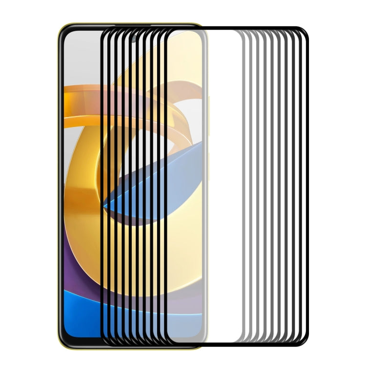 Tempered glass screen protector set with many full-screen films stacked and ready to apply