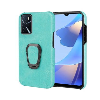 Mint green PU phone case with ring holder grip