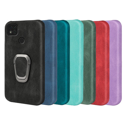 Multi-color PU phone cases with ring holders, shown side by side