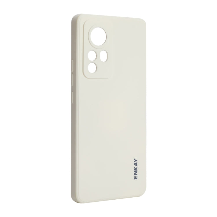 Light beige ENKAY liquid silicone phone case for Xiaomi 12 Pro/12S Pro
