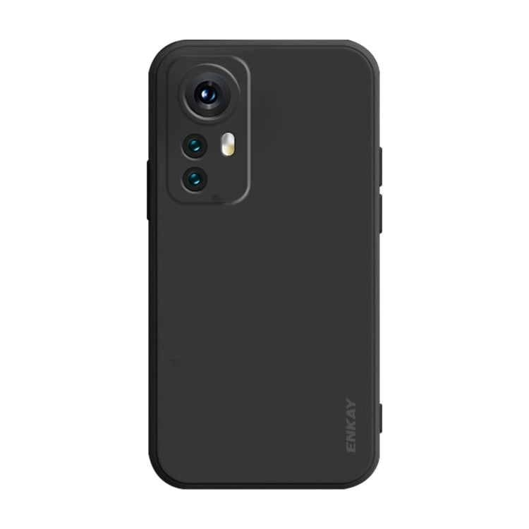 Black ENKAY liquid silicone phone case for Xiaomi 12 Pro/12S Pro