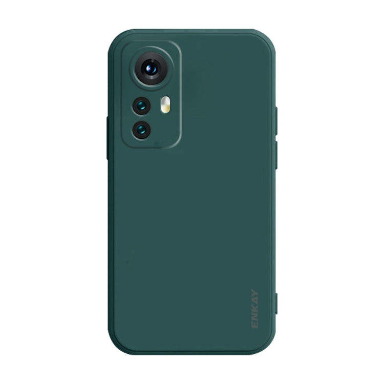 Dark green ENKAY liquid silicone phone case for Xiaomi 12 Pro/12S Pro