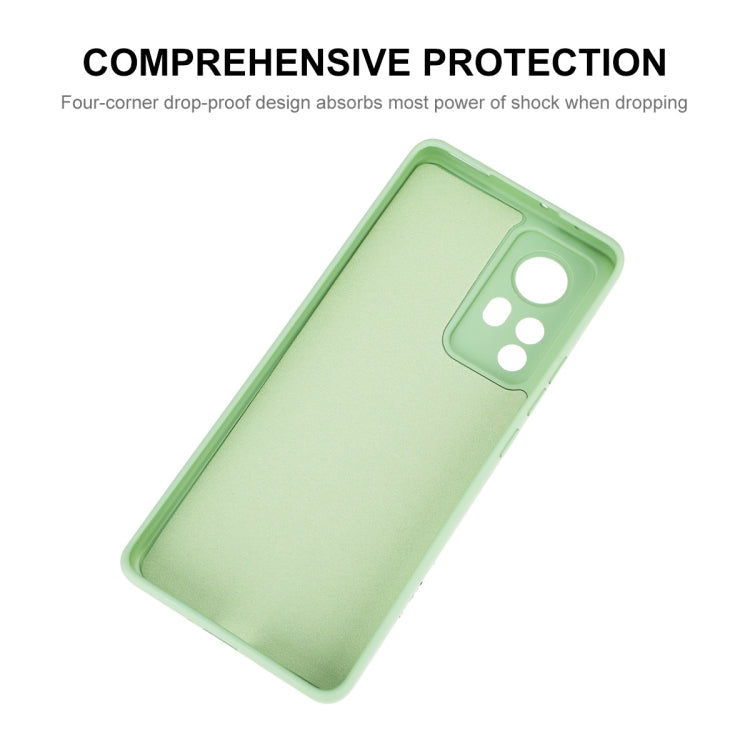 Mint green ENKAY liquid silicone phone case with camera cutout for Xiaomi 12 Pro/12S Pro