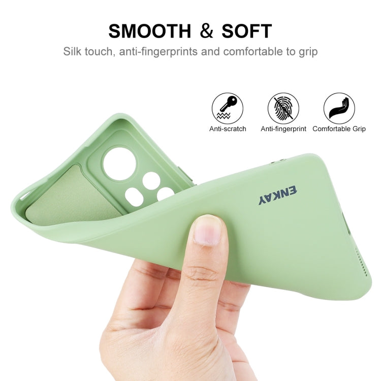 Light green ENKAY soft silicone phone case for Xiaomi 12 Pro/12S Pro, comfortable grip