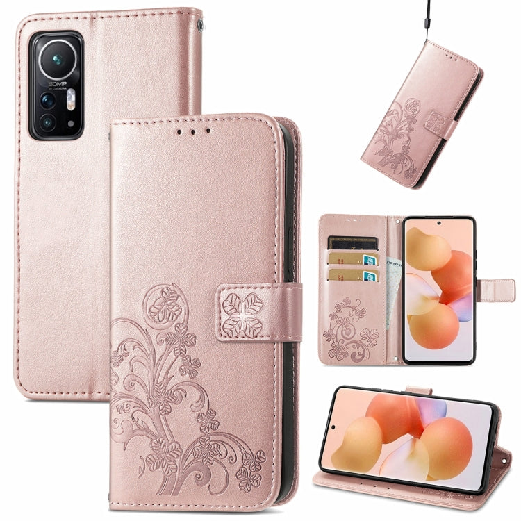 Four-leaf Clasp Embossed Leather Phone Case, For Xiaomi 12