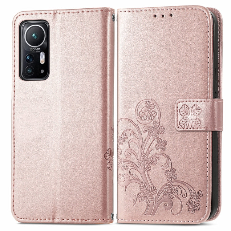 Four-leaf Clasp Embossed Leather Phone Case, For Xiaomi 12