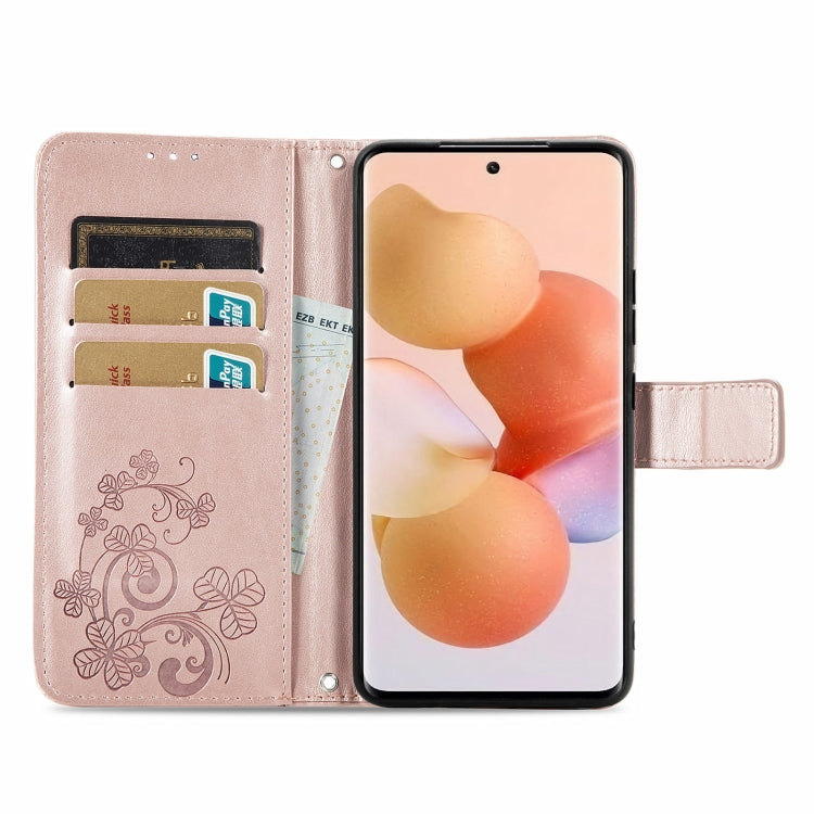Four-leaf Clasp Embossed Leather Phone Case, For Xiaomi 12