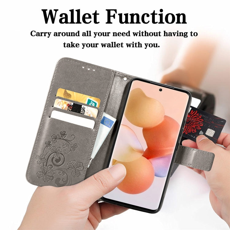 Four-leaf Clasp Embossed Leather Phone Case, For Xiaomi 12