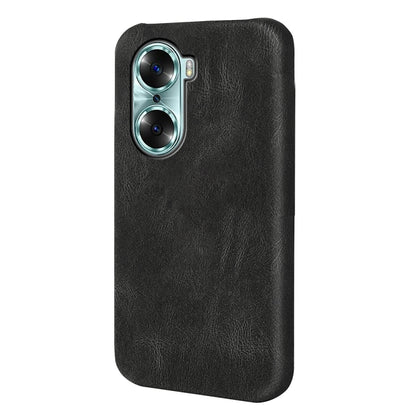 Black PU phone case with dual camera cutouts for For Honor 60