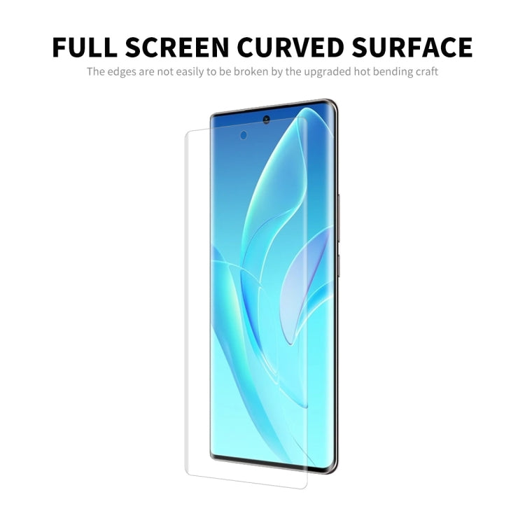 Full-screen curved PET screen protector film, clear with rounded edges