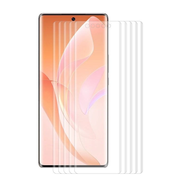 Multiple curved edge screen protector films, transparent and phone-sized