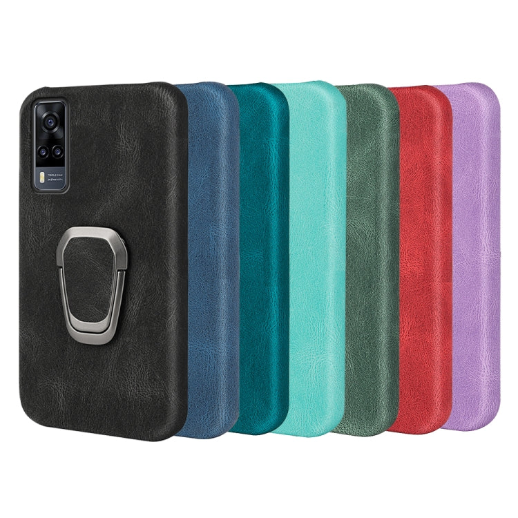 Multicolor PU phone cases with ring holder and rear camera cutout