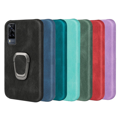 Multicolor PU phone cases with ring holder and rear camera cutout
