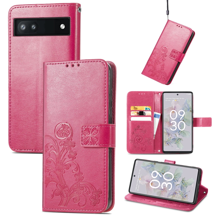 Four-leaf Clasp Embossed Buckle Leather Phone Case, For Google Pixel 6a, For Motorola Moto G31, For Motorola Moto G51 5G, For Motorola Moto G71 5G