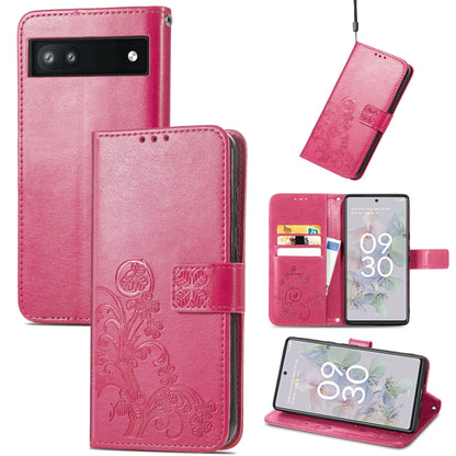 Four-leaf Clasp Embossed Buckle Leather Phone Case, For Google Pixel 6a, For Motorola Moto G31, For Motorola Moto G51 5G, For Motorola Moto G71 5G