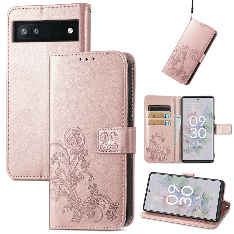 Four-leaf Clasp Embossed Buckle Leather Phone Case, For Google Pixel 6a, For Motorola Moto G31, For Motorola Moto G51 5G, For Motorola Moto G71 5G