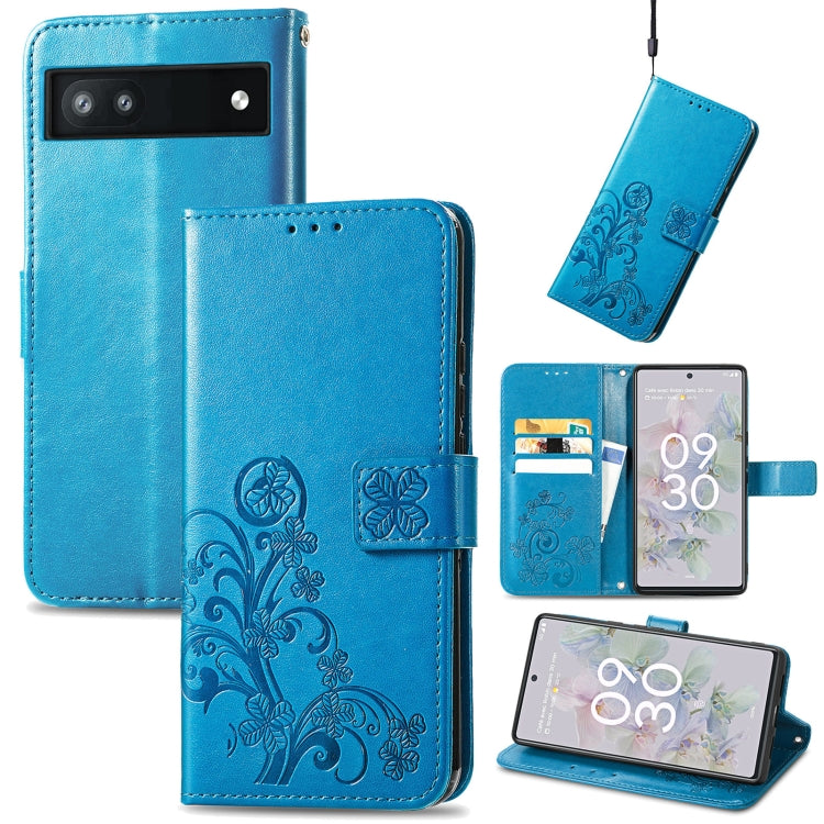 Four-leaf Clasp Embossed Buckle Leather Phone Case, For Google Pixel 6a, For Motorola Moto G31, For Motorola Moto G51 5G, For Motorola Moto G71 5G
