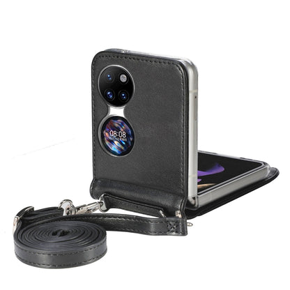 Diagonal Embossed Card Folding Phone Case, For Huawei  P50 Pocket