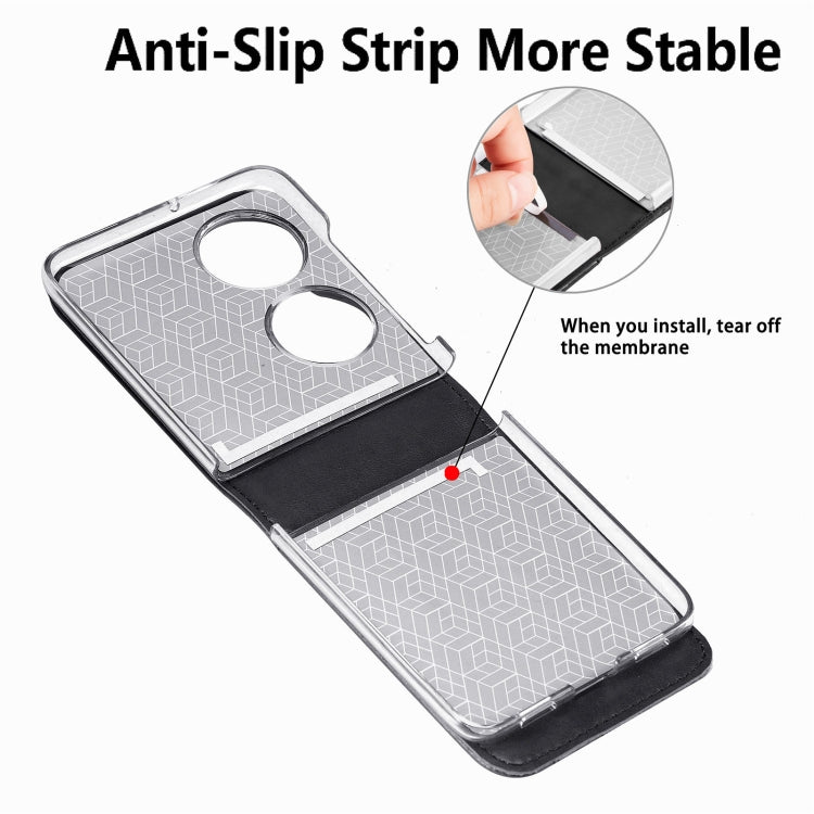 Diagonal Embossed Card Folding Phone Case, For Huawei  P50 Pocket