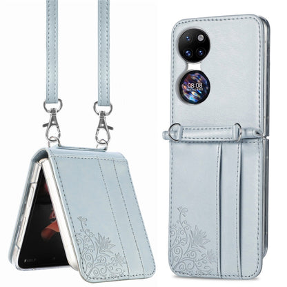 Diagonal Embossed Card Folding Phone Case, For Huawei  P50 Pocket