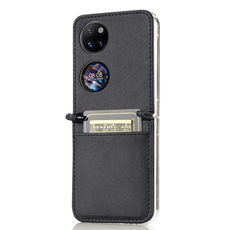 Litchi Pattern Card Folding Phone Case, For Huawei P50 Pocket