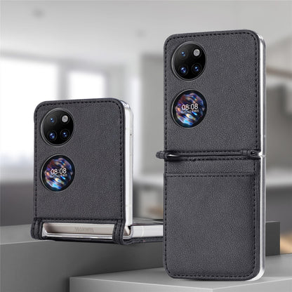 Litchi Pattern Card Folding Phone Case, For Huawei P50 Pocket