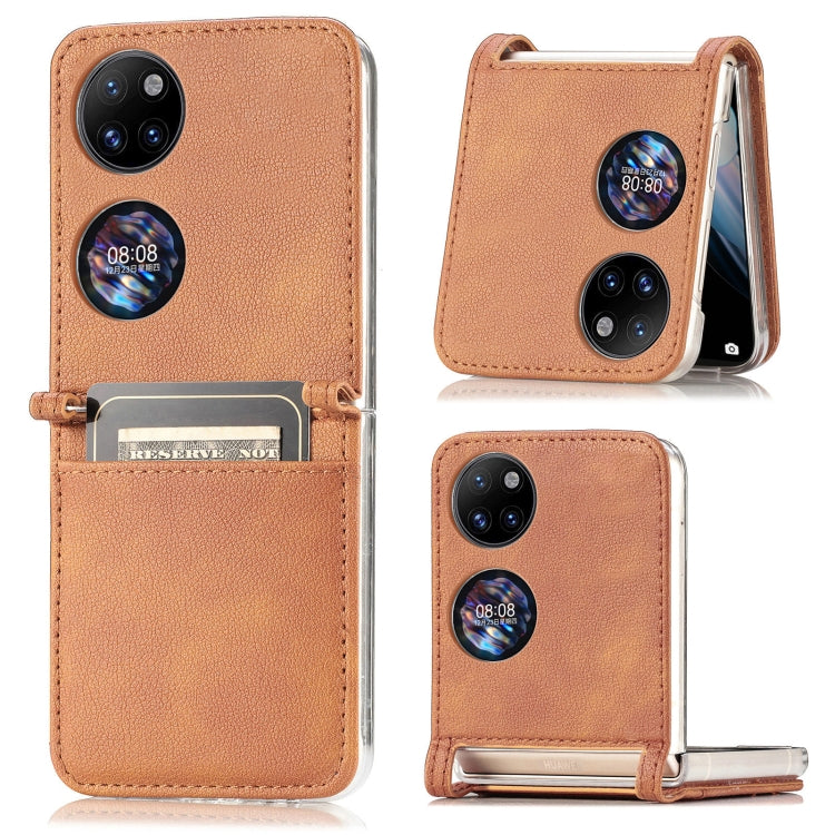 Litchi Pattern Card Folding Phone Case, For Huawei P50 Pocket