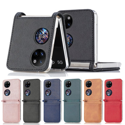 Litchi Pattern Card Folding Phone Case, For Huawei P50 Pocket