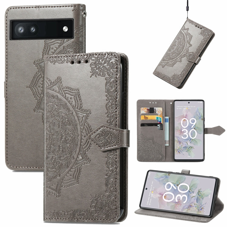 Mandala Flower Embossed Flip Leather Phone Case, For Google Pixel 6a, For Motorola Moto G31, For Motorola Moto G51, For Motorola Moto G71 5G