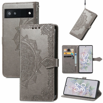 Mandala Flower Embossed Flip Leather Phone Case, For Google Pixel 6a, For Motorola Moto G31, For Motorola Moto G51, For Motorola Moto G71 5G