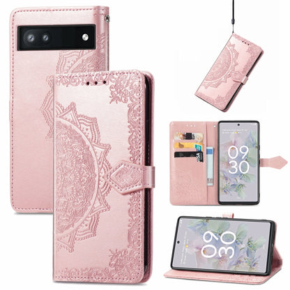 Mandala Flower Embossed Flip Leather Phone Case, For Google Pixel 6a, For Motorola Moto G31, For Motorola Moto G51, For Motorola Moto G71 5G
