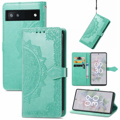 Mandala Flower Embossed Flip Leather Phone Case, For Google Pixel 6a, For Motorola Moto G31, For Motorola Moto G51, For Motorola Moto G71 5G