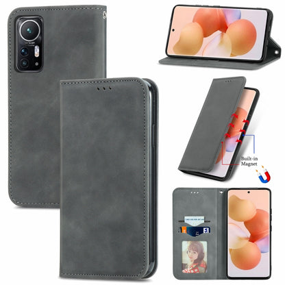 Retro Skin Feel Magnetic Flip Leather Phone Case, For Xiaomi 12 / 12X
