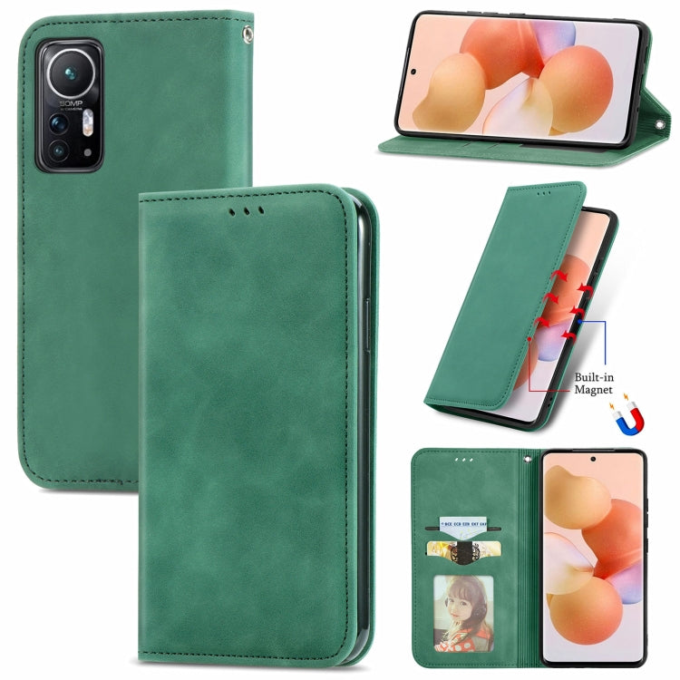 Retro Skin Feel Magnetic Flip Leather Phone Case, For Xiaomi 12 / 12X
