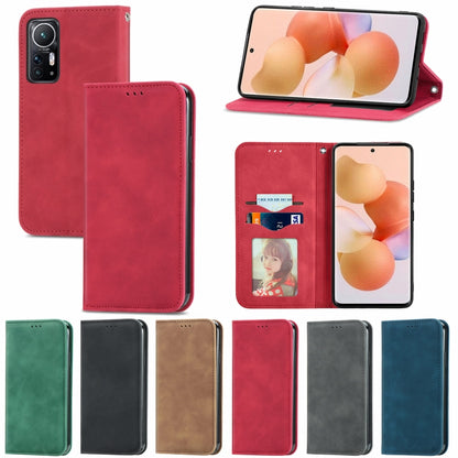 Retro Skin Feel Magnetic Flip Leather Phone Case, For Xiaomi 12 / 12X