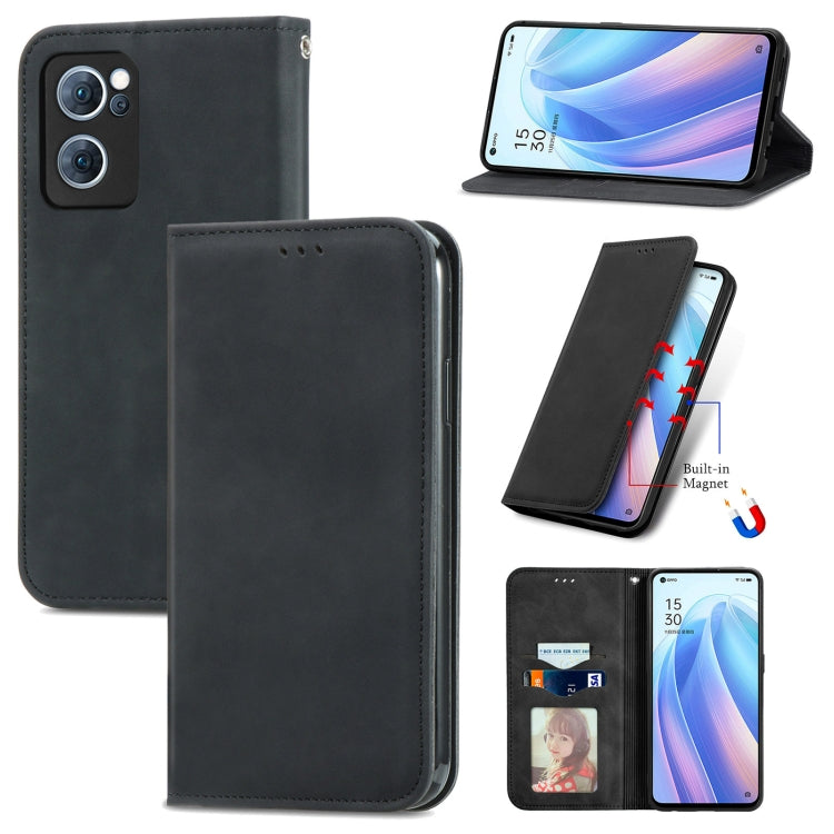 Black magnetic flip leather phone case with card window and magnet closure