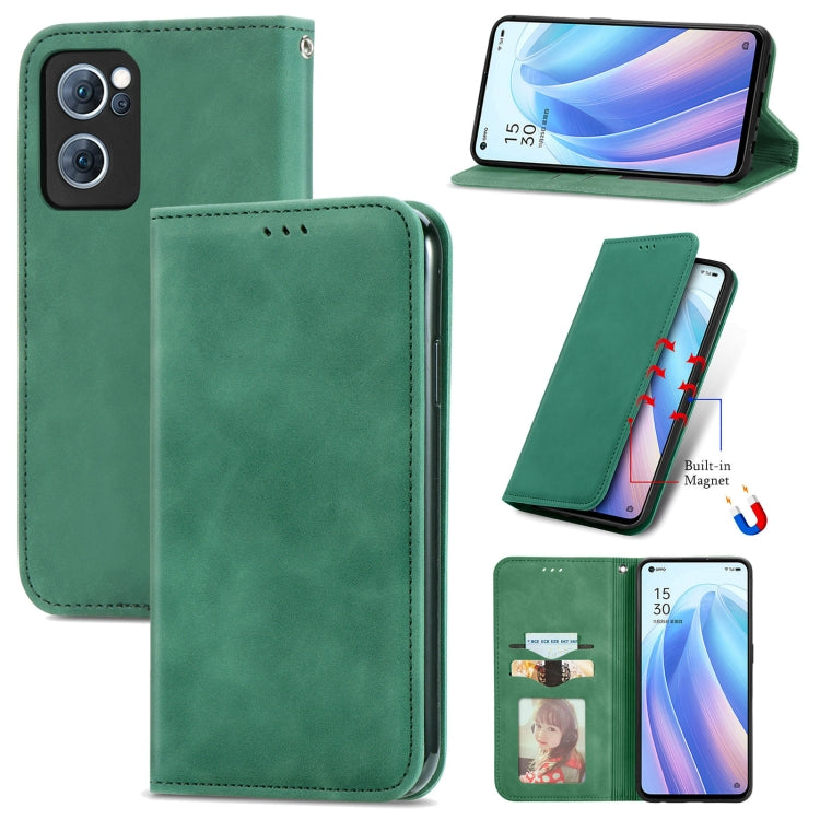 Green magnetic flip leather phone case with card window and secure front cover