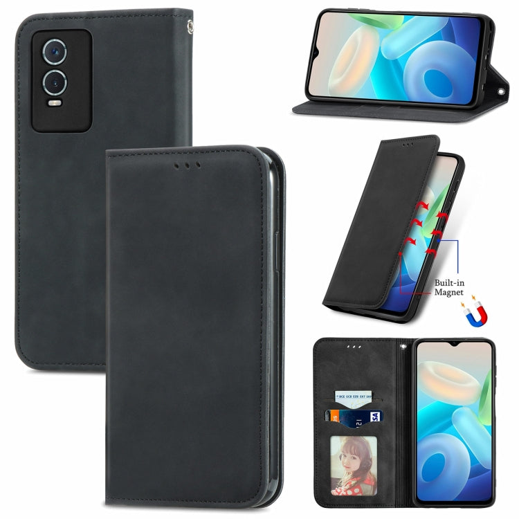 Dark gray magnetic leather flip phone case with card slot, stand cover, and stitched edges