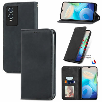 Dark gray magnetic leather flip phone case with card slot, stand cover, and stitched edges