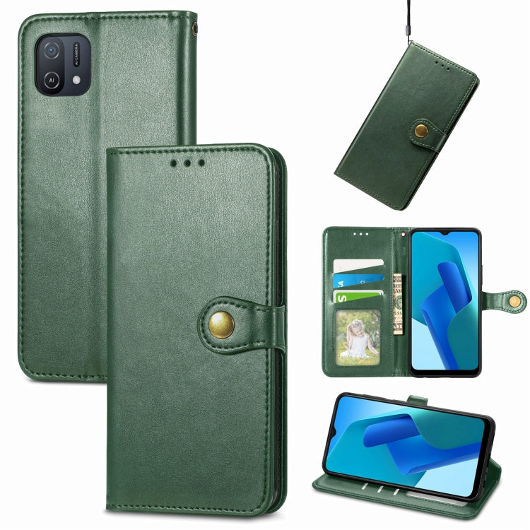 Solid Color Leather Buckle Phone Case, For OPPO A16K, For OPPO Reno7 5G