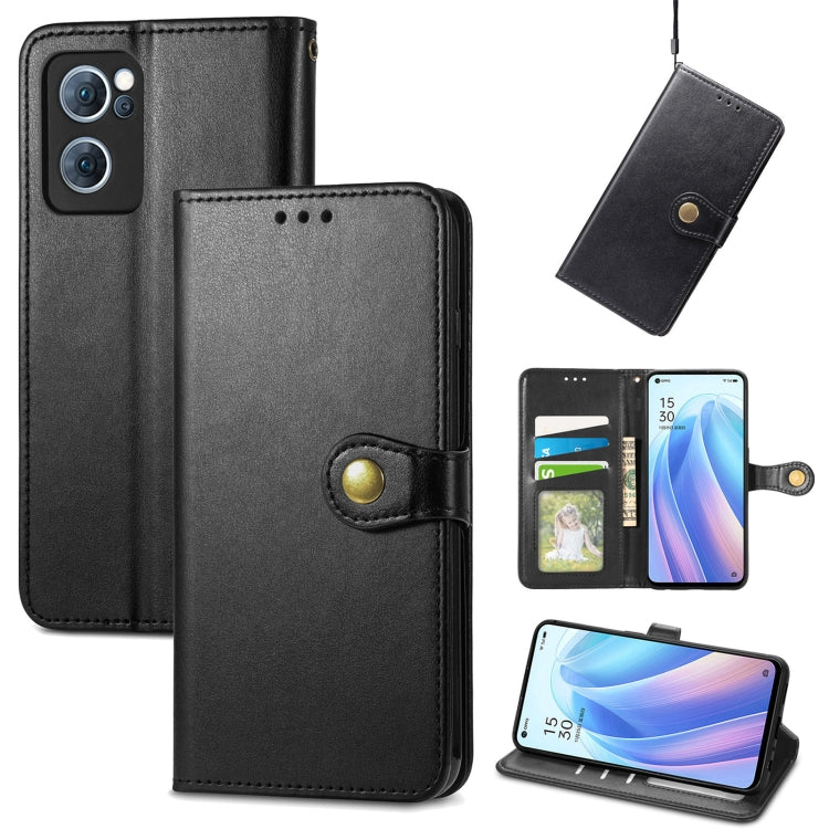 Solid Color Leather Buckle Phone Case, For OPPO A16K, For OPPO Reno7 5G