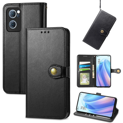 Solid Color Leather Buckle Phone Case, For OPPO A16K, For OPPO Reno7 5G