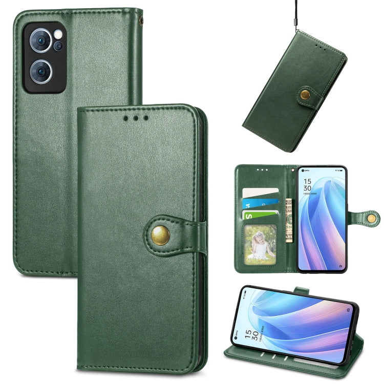 Solid Color Leather Buckle Phone Case, For OPPO A16K, For OPPO Reno7 5G
