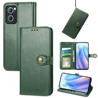 Solid Color Leather Buckle Phone Case, For OPPO A16K, For OPPO Reno7 5G
