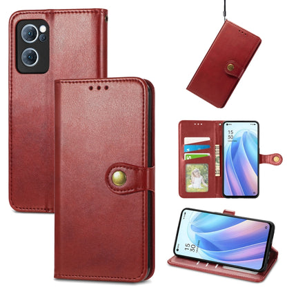 Solid Color Leather Buckle Phone Case, For OPPO A16K, For OPPO Reno7 5G