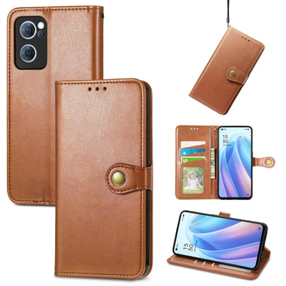 Solid Color Leather Buckle Phone Case, For OPPO A16K, For OPPO Reno7 5G