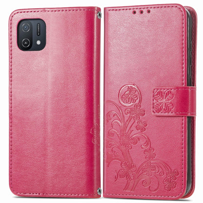 Four-leaf Clasp Embossed Buckle Leather Phone Case, For OPPO A16K, For OPPO Reno7 5G