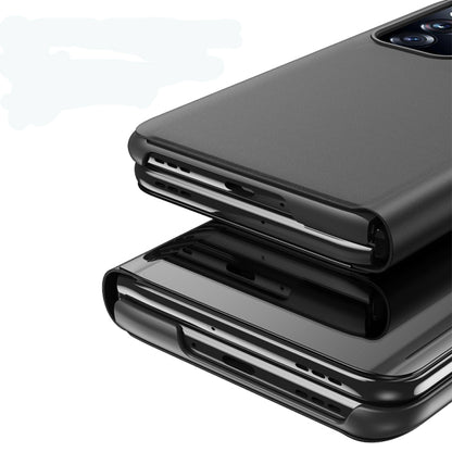 Plated Mirror Folding Flip Leather Phone Case with Holder, For OPPO Find N
