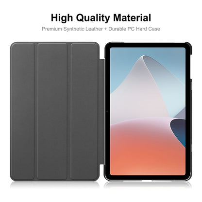 Grey smart tablet case with ENKAY logo, synthetic leather-style tri-fold cover