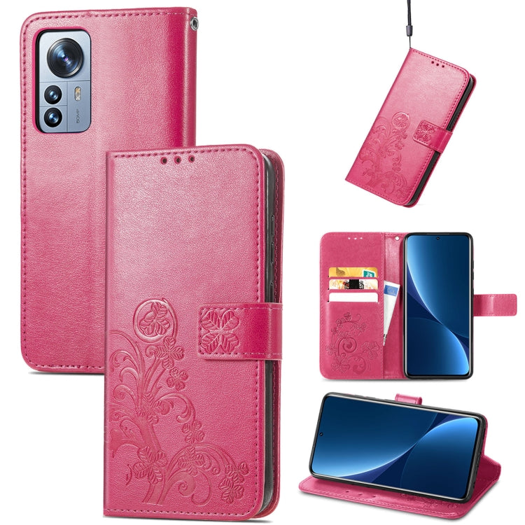 Four-leaf Clasp Embossed Buckle Leather Phone Case, For Xiaomi 12 Pro